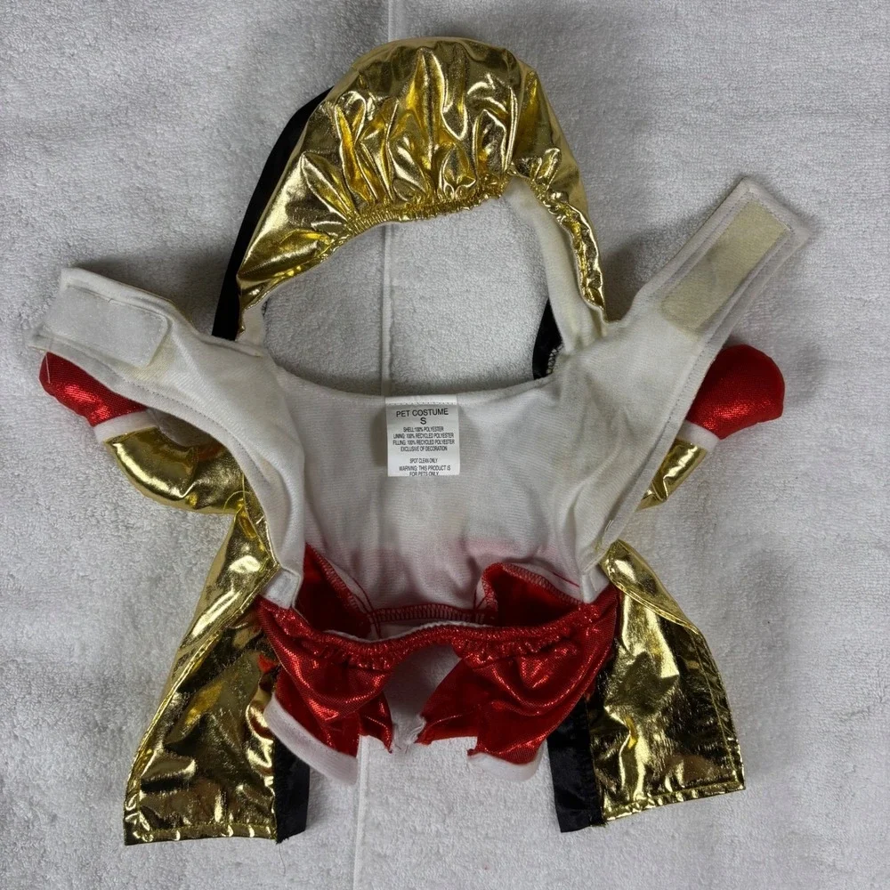 Boxer Pet Costume Small Gold Red Champ Dog Cat Halloween Athlete Funny Boxing